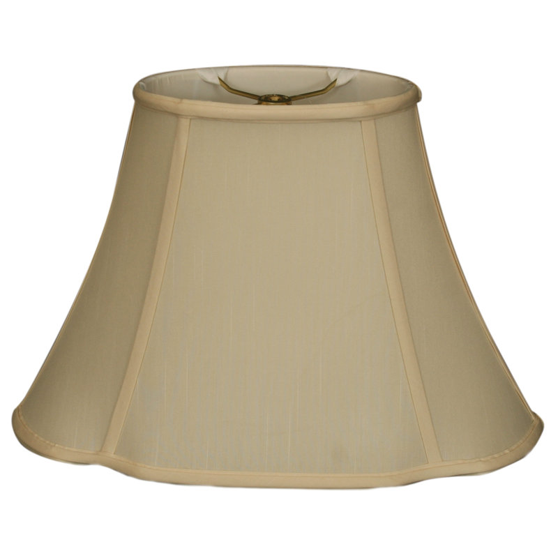 Abat-jour cloche en soie/chantoung (araignée), Coquille d'oeuf, H 12,75 po x l 18 po x P 10,25 po