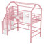 Lit mezzanine en métal avec toit et boîte de rangement, simple-1216639110
