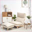 Canapé inclinable Lazy Beige | Profondeur du siège 27,56