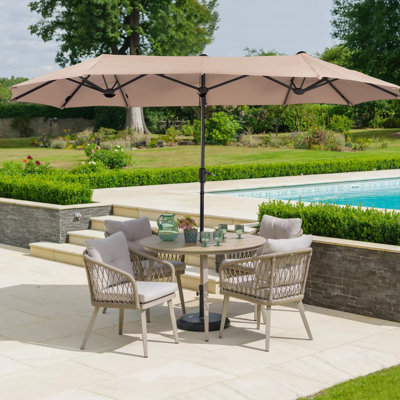 Parasol de patio rectangulaire, 13 pi, 1 niveau, (Beige)