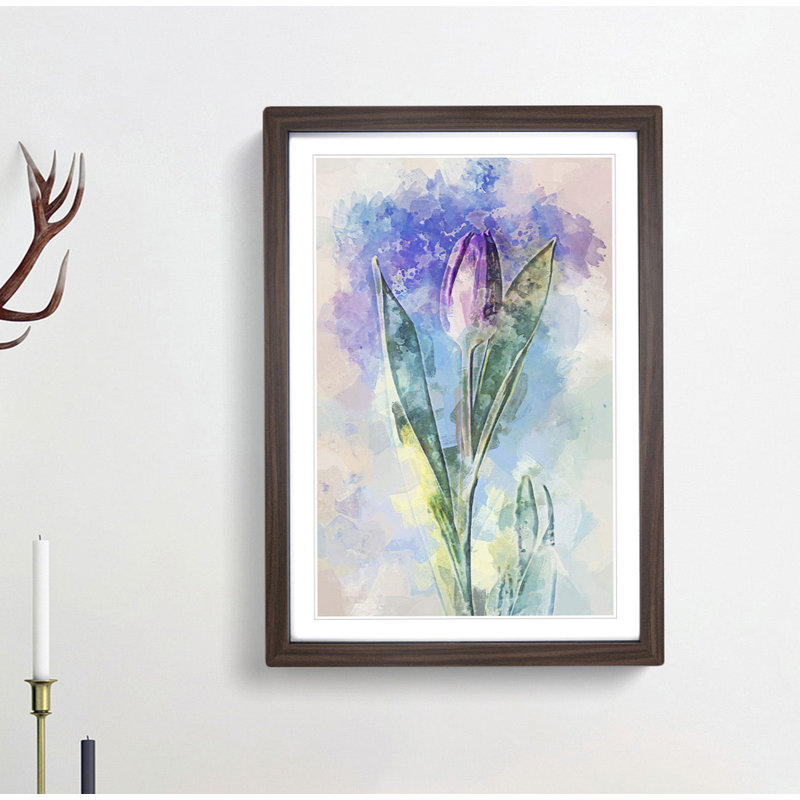 Purple Tulip in Abstract - Framed Print, Walnut, 76cm H x 50cm W x 2cm D