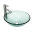 Bassin séduisant en verre trempé avec drain escamotable, garniture noire, 16,5 po x 16,5 po