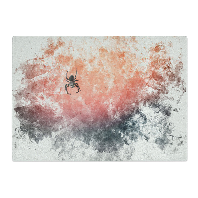 Tempered Glass Spiders Web Chopping Board, 20 cm x 28.5 cm