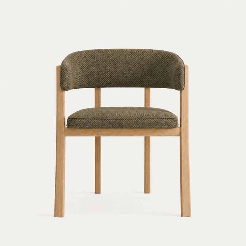 Chaise de salle à manger Avila, Olive Green, Natural Oak