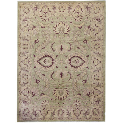 Tapis ivoire et rouille noué à la main de haute qualité