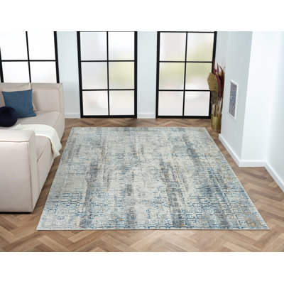Lillith Machine Woven Beige/Blue/Grey Indoor Rug