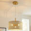 LAMPE PENDENTIF EN CHÊNE ET DORÉ Feuerstein