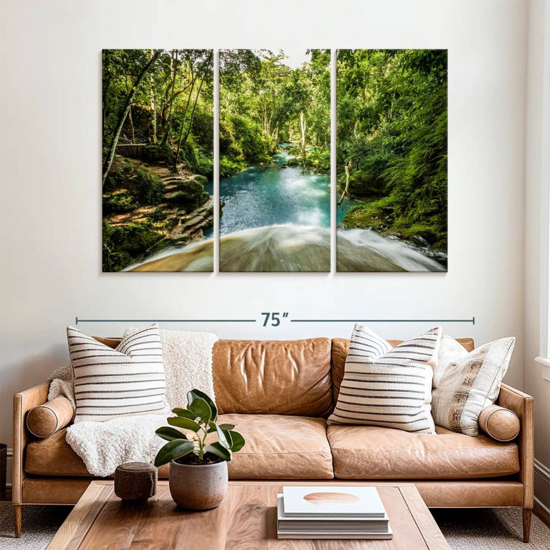 Alvord Jamaican Waterfall Paradise, H 42 po x l 65 po