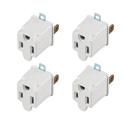 3 Prong to 2 Prong Outlet Plug Adapter Grounding Converter Socket 4 Pack