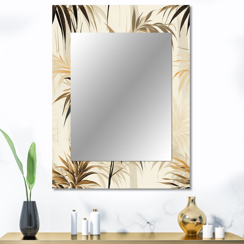 Aryton bois flotté motif tropical zen - miroir tropical, miroir mural décoratif tropical, impression d'art en métal