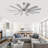 Large 12 Blades Ceiling Fan With Light, Modern Ceiling Fan For Indoor And Outdoor Use, Reversible Dc Motor, Dual Finish Blades In Silver & Walnut, Ceiling Fan With Remote-2143210145