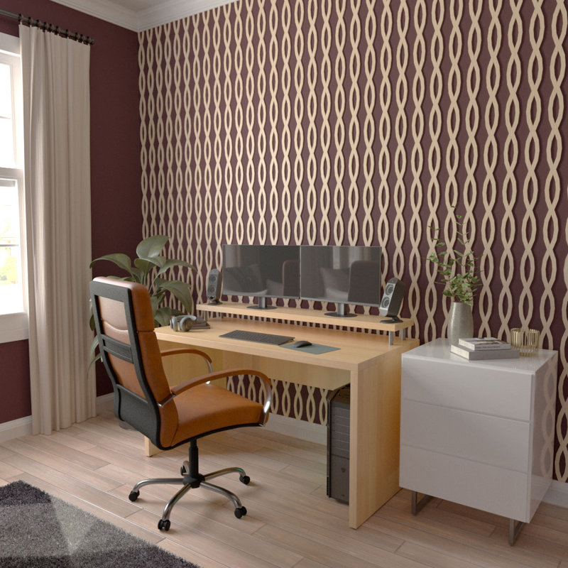 Ensemble de panneau mural décoratif à lattes réglables en bois Rakaia, H 94 po x l 2,5 po x P 0,25 po, Chêne rouge