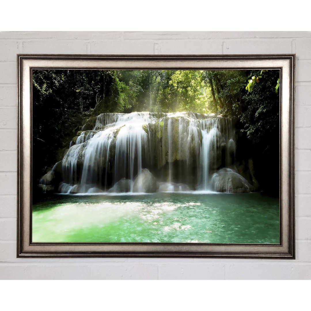 Wasserfall-Paradies Klares Wasser - Einzelner Bilderrahmen Kunstdrucke