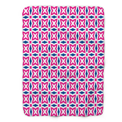 Shapes Pink - 1 Piece Premium Sherpa Blanket