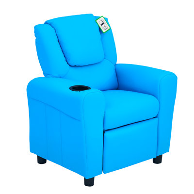 HOMCOM Kids Recliner Chair PU Leather Adjustable Backrest Footrest