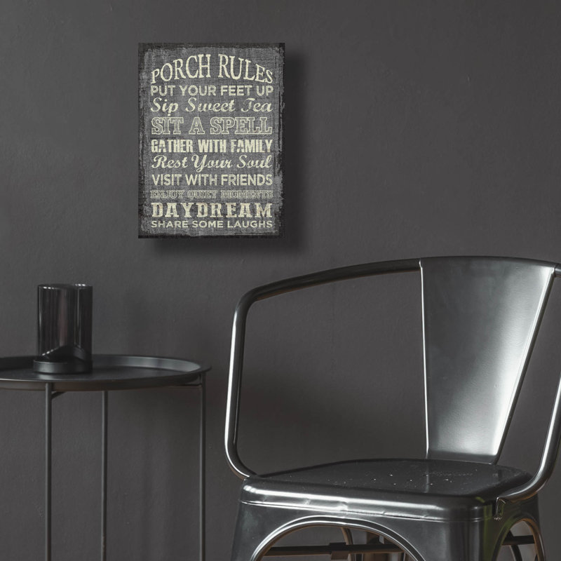 «Porch Rules» par Erin Clark, art mural en verre acrylique, H 16 po x l 12 po x P 0,13 po