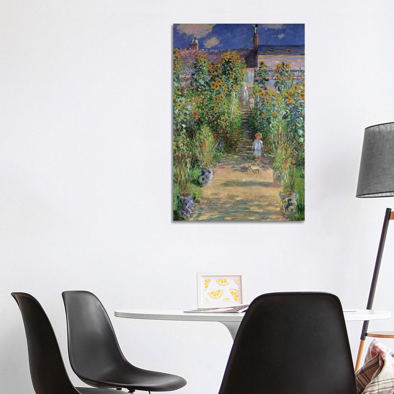 "Le jardin de l’artiste à Vetheuil", 1880 par Claude Monet, reproduction d’art, H 18 po x l 12 po x 1,5 po, Toile tendue