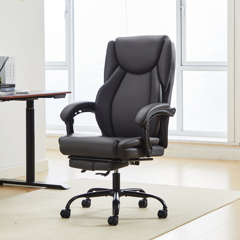 Ergonomic Executive Chair with Footrest, Gray