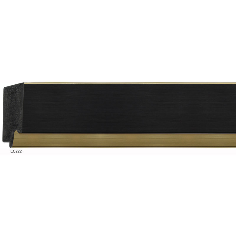 Metropolis Flat Beveled Mirror, 42" x 30", Black/Gold