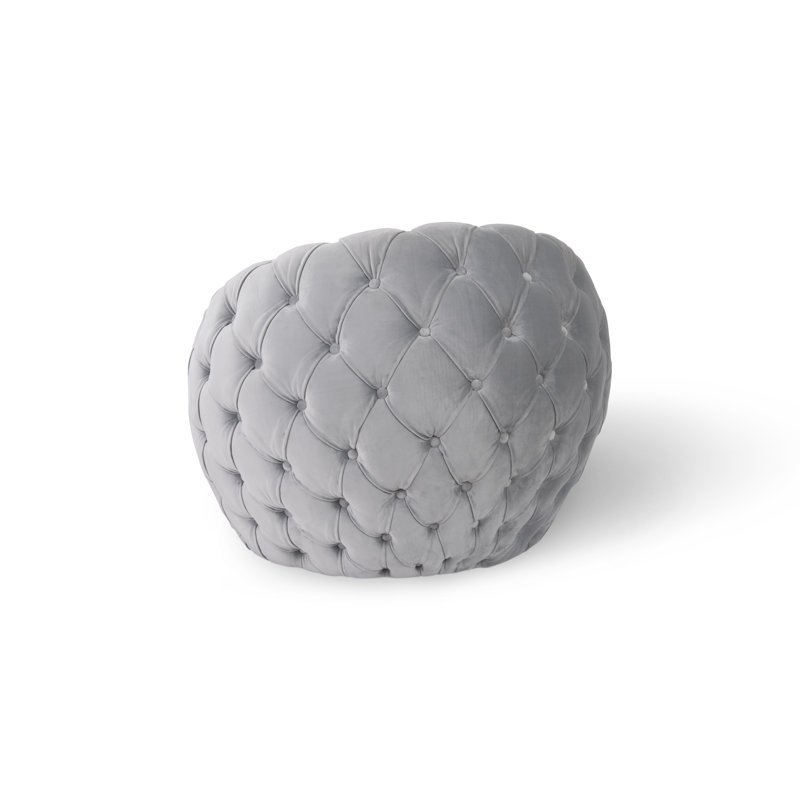 Seating 35" Wide Tufted Barrel Chair, Gray Velvet