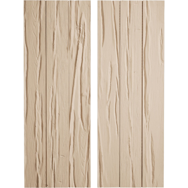 Volets rustiques en faux bois avec planche et n-lattes (par paire), H 44 po x l 16,5 po x P 1 po, 16"