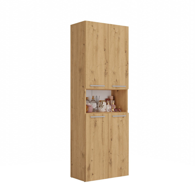 MDF/Chipboard Linen Cabinet, Brown/Black