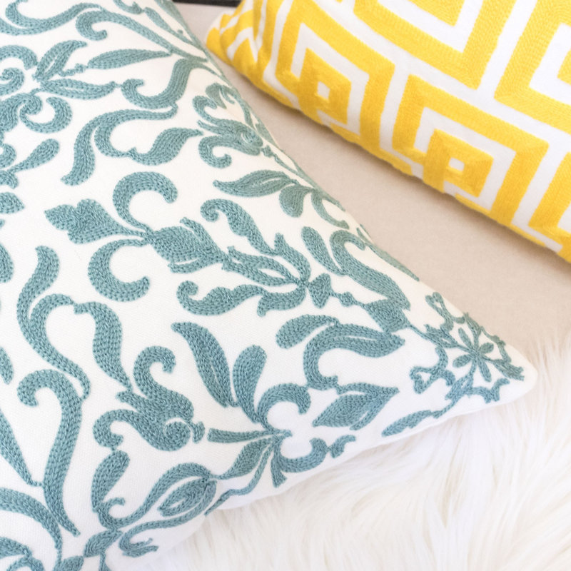 Indoor/Outdoor Cotton Throw Pillow, Teal