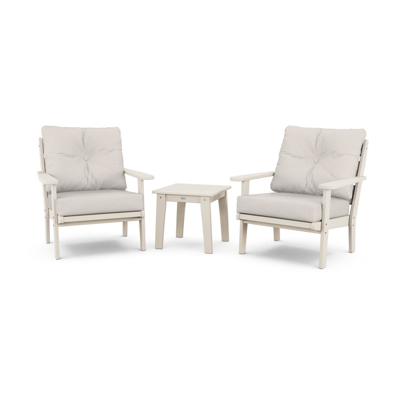 Lakeside 3-Piece Deep Seating Chair Set, Sand, Cast Ash