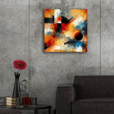  «Circles Abstract 2» par Rey Klimt, art mural en verre acrylique, 24 po x 24 po