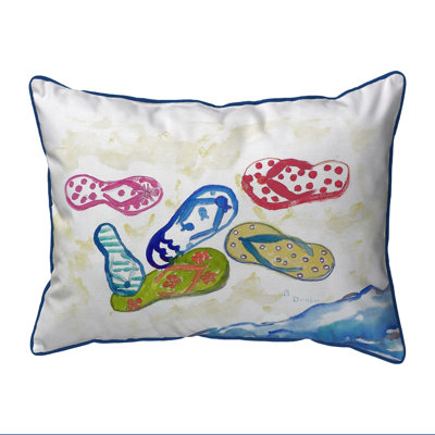 Six Flip Flops Outdoor Throw Pillow
