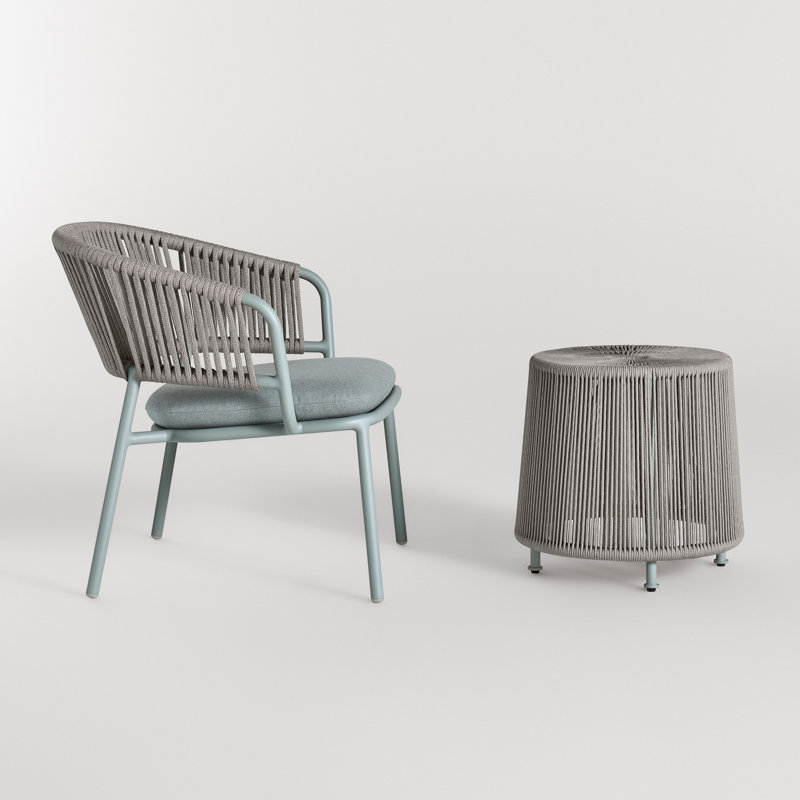 Tether Outdoor Ottoman, Breezy Blue