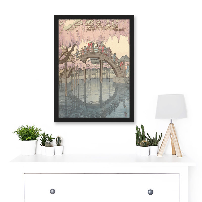 Garden Kameido Bridge Hiroshi Japan - Single Picture Frame Painting