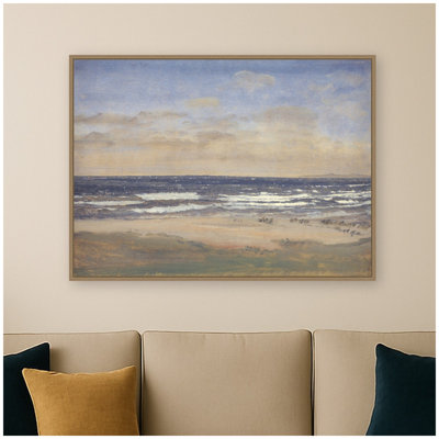 The Beach at Rageleje P C Skovgaard by Nostalgia Prints Framed Canvas Wall Art Print