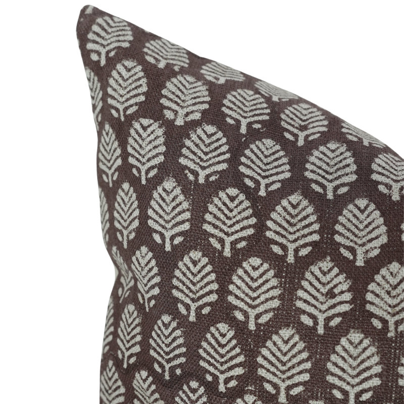 Housse de coussin Fabubline Sangmarmar, 14 po x 14 po, Gris clair, motif floral 1, Carrée