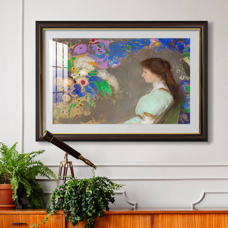 Portrait de Violette Heymann, 1910 - Odilon Redon - Estampe encadrée sur mesure, 24x34 INNER SIZE, Framed Print with Mat