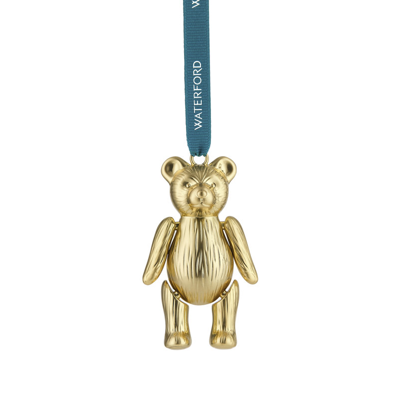 Christmas Teddy Golden Ornament