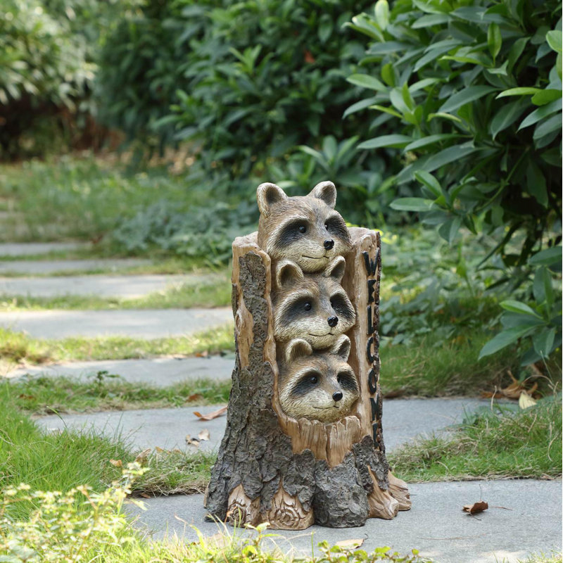 Hi-Line Gift Ltd. Stacking Raccoon Welcome Sign (HI-LINE EXCLUSIVE ...