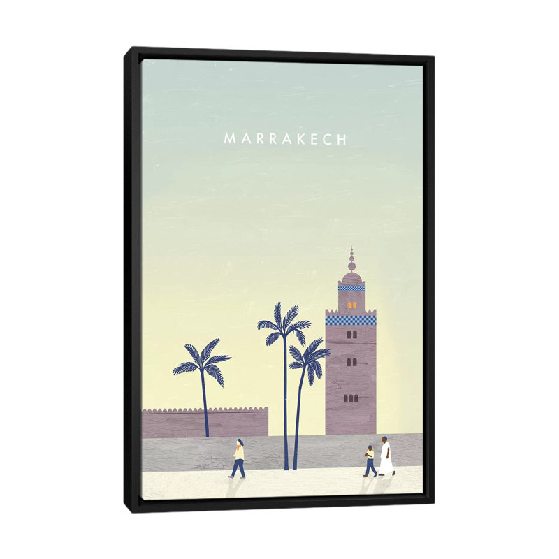 « marrakech », impression sur toile, H 26 po x l 18 po x P 1,5 po, Toile avec cadre noir, Pas de tapis