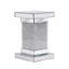 Table de bout carrée en miroir avec lumières à DEL, table d'appoint moderne avec diamant concassé