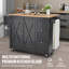Armoire de rangement sur roulettes avec tiroir et tablettes pour îlot de cuisine-129993740