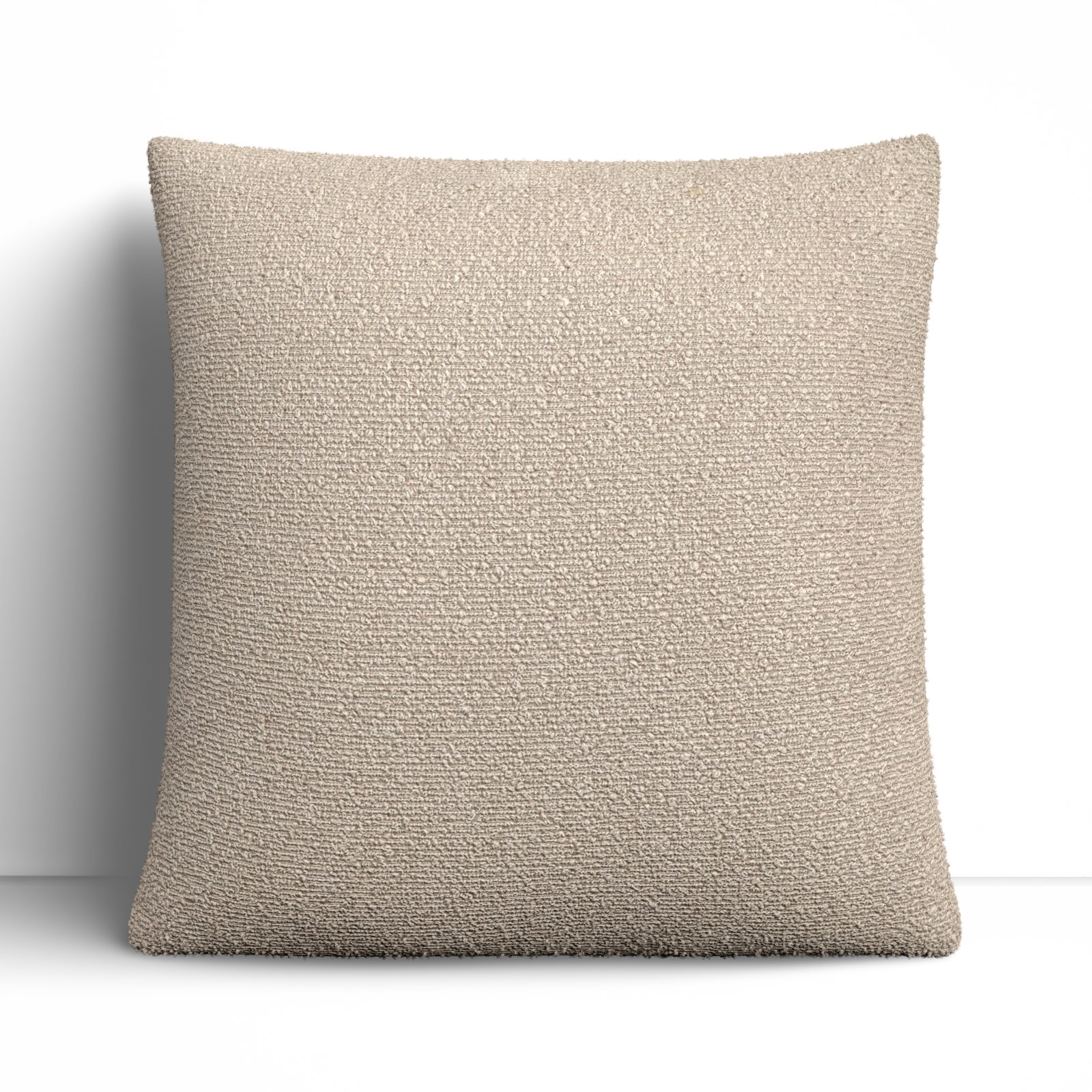 Amalfi Boucle Throw Pillow, 18" x 18", Down, Beige