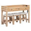 Ensemble de table de salle à manger 4 pièces pour 3 personnes, ensemble de table de cuisine et chaises avec 3 tiroirs de rangement, idéal pour les petits espaces (naturel)