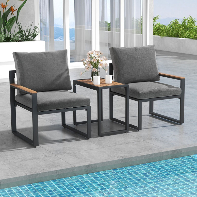 Aidenas 2 - Person Garden Lounge Set with Cushions
