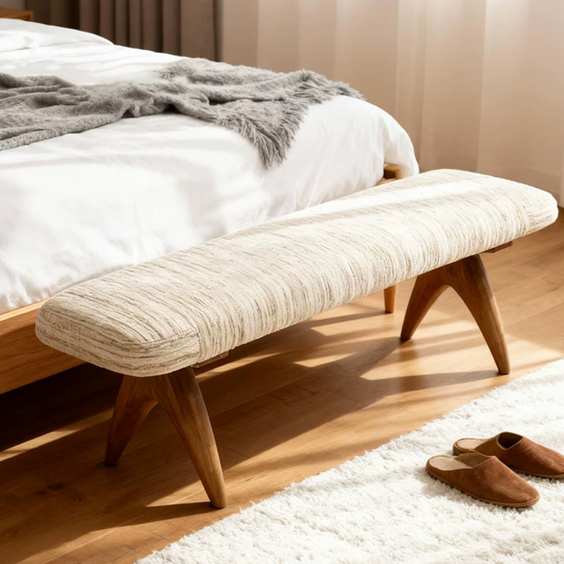 Banc rembourré Modern, H 17,72 po x l 55,12 po x P 15,75 po