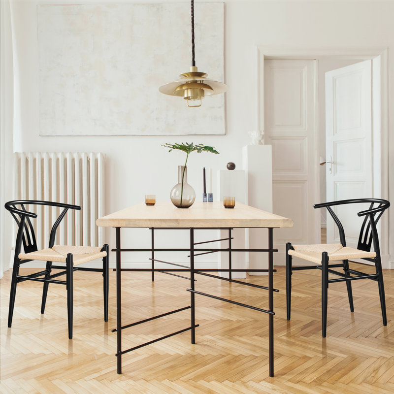 Chaise d'appoint de salle à manger empilable 20 po (ensemble de 4), Noir