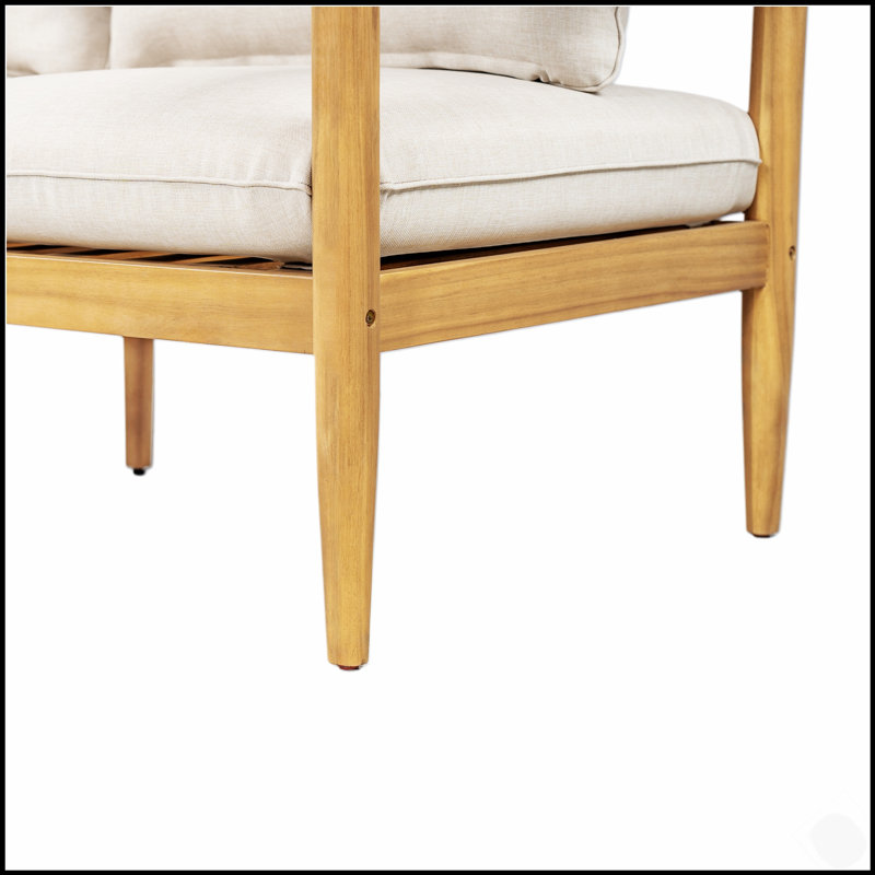 Terassi Outdoor Acacia Wood Loveseat With Durable Frame And Comfortable Cushions, Perfect For Patio And Balcony Relaxation.