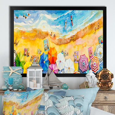 Aérienne, Miami Beach - reproduction de cadre flottant sur toile