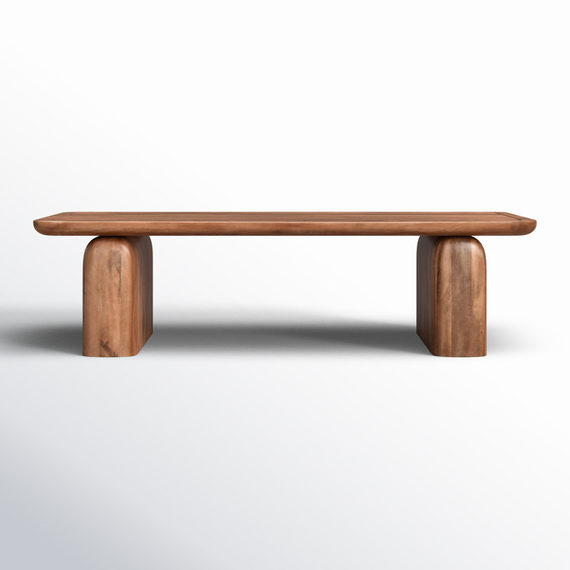 Bergholt Solid Wood Sled Coffee Table, Brown