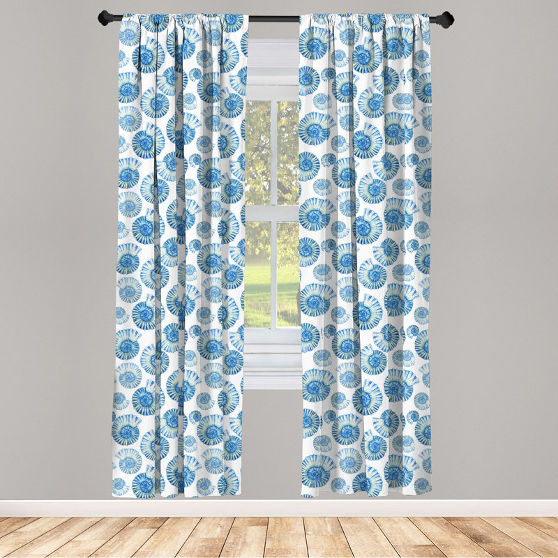 Shells Semi-Sheer Rod Pocket Curtain Panels, 28" x 63"