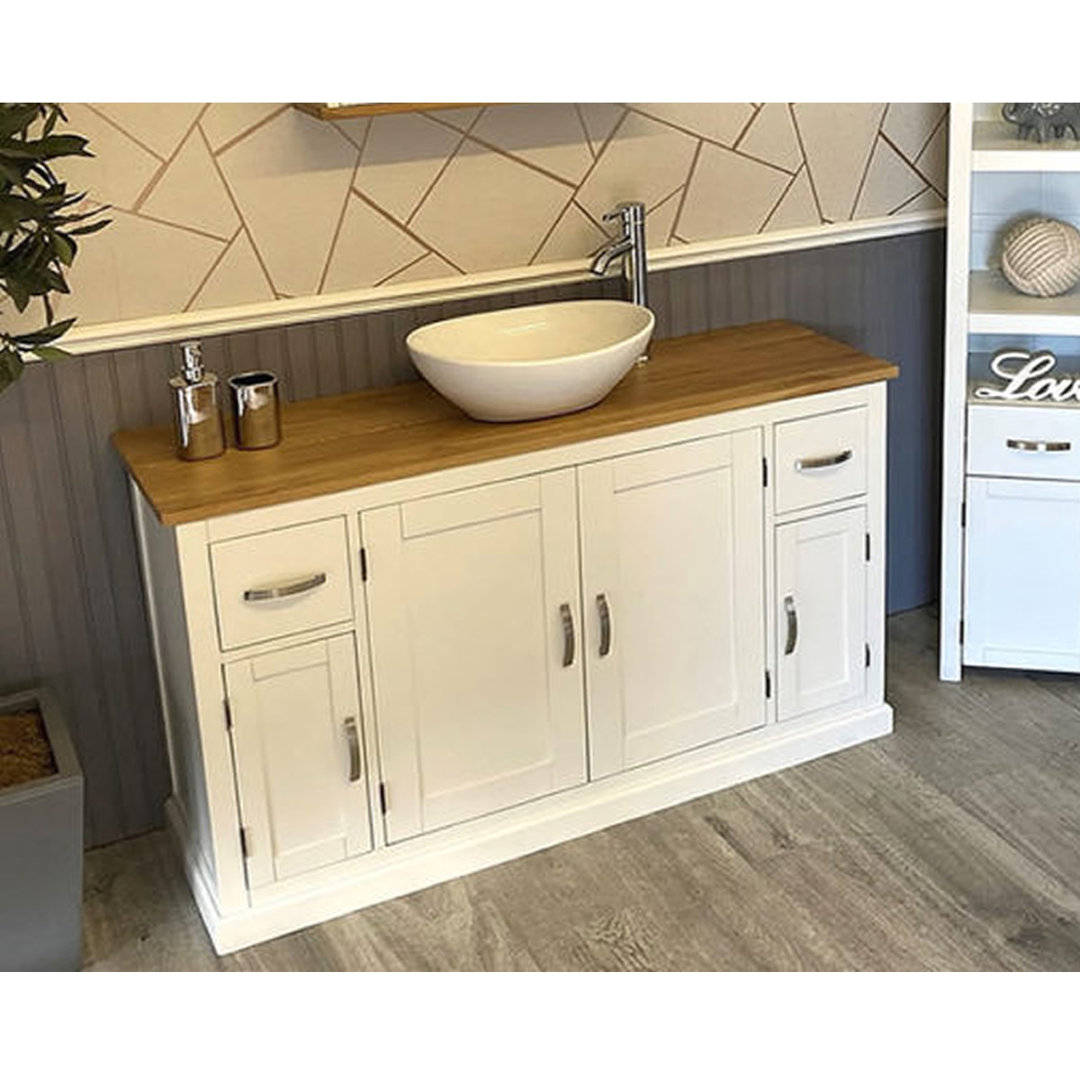 Andujar Solid Beech 1230mm Free-standing Single Vanity Unit with Basin & Faucet